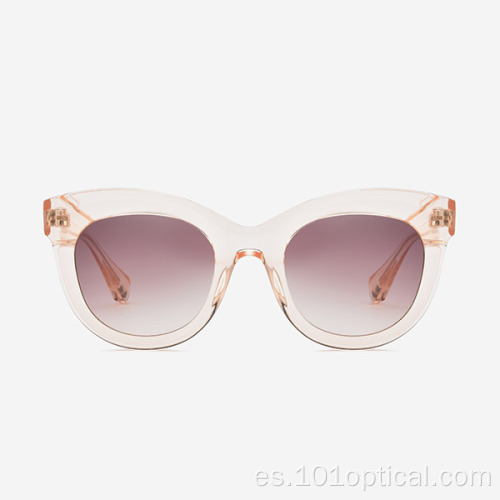 Gafas de sol de mujer de acetato redondas con forma de ojo de gato